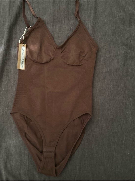 SKIMS Other - SKIMS Brown Ribbed Shaping Bodysuit